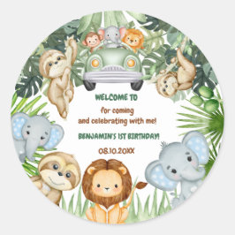 ワイルドワン トロピカルジャングル動物 誕生日 ラウンドシール
