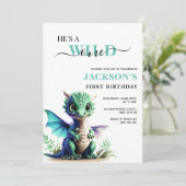 ワイルドワン ドラゴン 誕生日 招待状, 1歳 誕生日 招待状 (スタンド正面)