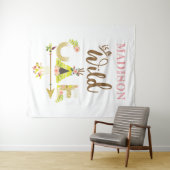 ワイルドワン パーソナライズド ガール ファースト バースデー タペストリー (インサイチュ(横))