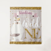 ワイルドワン パーソナライズ ファースト バースデー ガール タペストリー (正面)