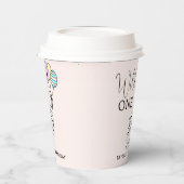 ワイルドワン | ヒョウ風船ガール1歳の誕生日 紙コップ (左)