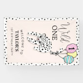 ワイルドワン | ヒョウ風船1歳の誕生日へようこそ 横断幕 (横)