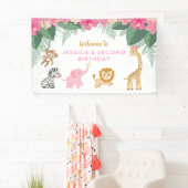 ワイルドワン – ピンクサファリガールズセカンド誕生日 横断幕 (インサイチュ)