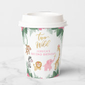 ワイルドワン – ピンクサファリガールズセカンド誕生日 紙コップ (裏面)