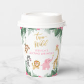ワイルドワン – ピンクサファリガールズセカンド誕生日 紙コップ (正面)