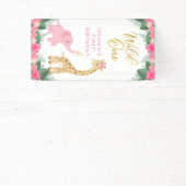 ワイルドワン – ピンクサファリガール初誕生日 横断幕 (インサイチュ)