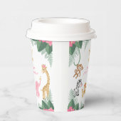 ワイルドワン – ピンクサファリガール初誕生日 紙コップ (右)