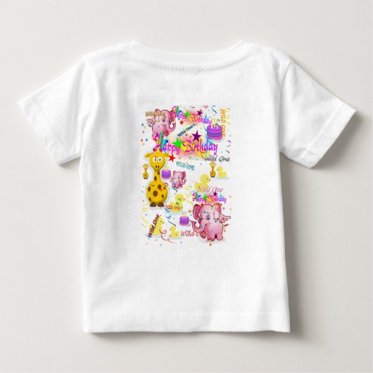 ワイルドワン ファーストバースデー ベビーロンパース ベビーTシャツ (裏面)