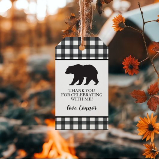 ワイルドワン ブラックベア ブラック バッファロープレイド サンクス ギフトタグ