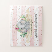 ワイルドワン – ベビーゾウと花の誕生日 ジグソーパズル (縦)