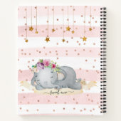 ワイルドワン – ベビー象と花のノート ノートブック (裏面)