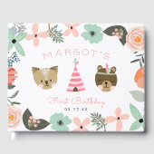 ワイルドワン |ボホキャンプテーマファーストバースデーパーティー ゲストブック (正面)