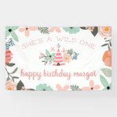 ワイルドワン |ボホキャンプテーマファーストバースデーパーティー 横断幕 (横)