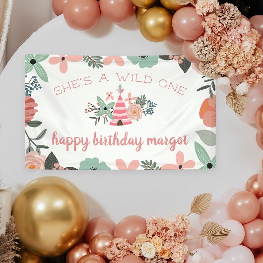 ワイルドワン |ボホキャンプテーマファーストバースデーパーティー 横断幕