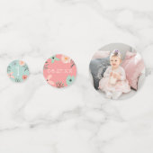 ワイルドワン |ボホ自然テーマ第一誕生日パーティー コンフェッティ (裏面)