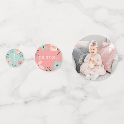 ワイルドワン |ボホ自然テーマ第一誕生日パーティー コンフェッティ (裏面)