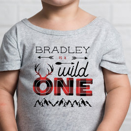 ワイルドワン ボーイズ ルースティック プラッドの伐採者 1歳の誕生日 ベビーTシャツ