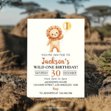ワイルドワン ライオン 黄色い風船 男の子 誕生日
