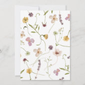 ワイルドワン ワイルドフラワーズ ブッシュピンク 1歳誕生日 招待状 (裏面)