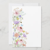 ワイルドワン ワイルドフラワーズ 花の女の子 ファーストバースデー 招待状 (裏面)