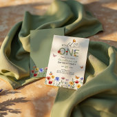 ワイルドワン ワイルドフラワー バタフライ 1歳の誕生日 招待状