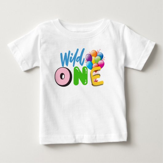 ワイルドワン 初めての誕生日 ベビーTシャツ (正面)