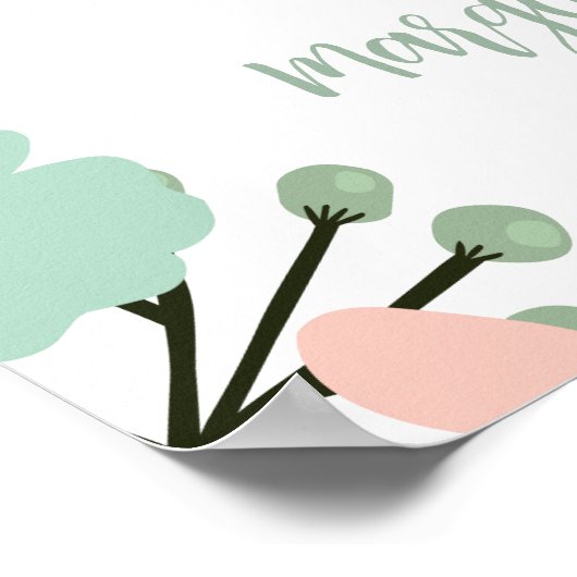 ワイルドワン |子供の誕生日パーティーウェルカムサイン ポスター (角)