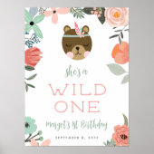 ワイルドワン |子供の誕生日パーティーウェルカムサイン ポスター (正面)