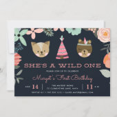 ワイルドワン |最初の誕生日パーティーの招待 招待状 (正面)