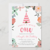 ワイルドワン |最初の誕生日パーティーの招待 招待状 (正面)