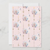 ワイルドワン、矢印、フラワースワン最初の誕生日 招待状 (裏面)