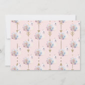 ワイルドワン,矢印,白鳥の花,ボホ誕生日 招待状 (裏面)