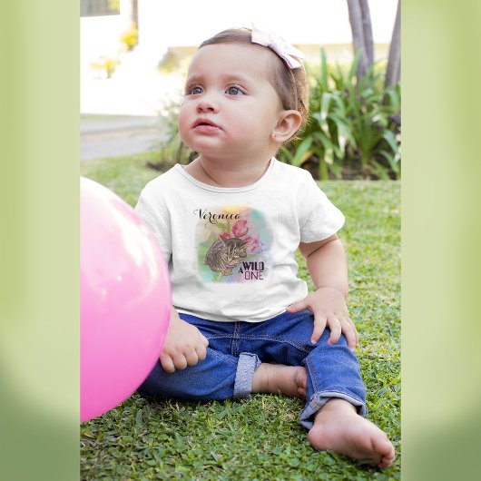 ワイルドワン – 花女と猫 ベビーTシャツ