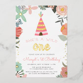 ワイルドワン |誕生日パーティーフォイル招待状 箔招待状 (正面)