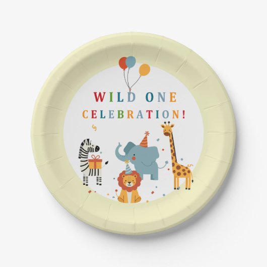 ワイルドワン １歳の誕生日 ペーパープレート (正面)