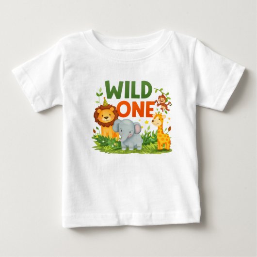 ワイルドワン 1歳誕生日 幼児Tシャツ ベビーTシャツ (正面)