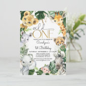 ワイルドワン 1歳誕生日 男の子 招待状 (スタンド正面)