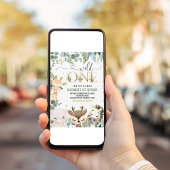 ワイルドワン 1歳 ゴールド ジャングルアニマルズ バースデー 招待状