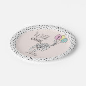 ワイルドワン | 3Dヒョウ風船ガール1st誕生日 ペーパープレート (アングル)