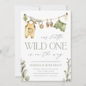 ワイルドワン Boho Safariのベビーシャワー|ニュートラル 招待状 (正面)