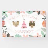 ワイルドワン Boho Woodland Animals Birthday Party | Boho 横断幕 (横)