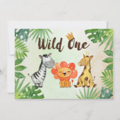 ワイルドワン、Safariファースト誕生日、写真 招待状 (裏面)