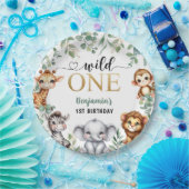 ワイルドワン | Safari Jungle動物の誕生日 ペーパープレート (パーティー)