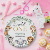 ワイルドワン | Safari Jungle動物の誕生日 ペーパープレート (パーティー)