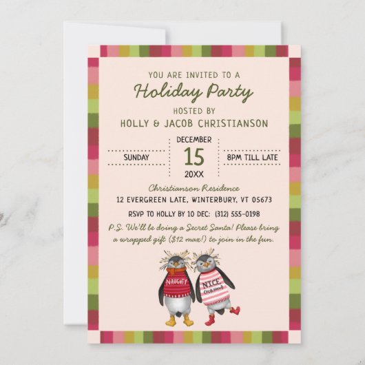 ワイルドンのまわりにのクリスマスツリーホリデーパーティー 招待状 (裏面)