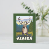 ワイルドヴィンテージ旅行のAlaskaCaribou ポストカード (スタンド正面)