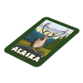 ワイルドヴィンテージ旅行のAlaskaCaribou マグネット (左側)