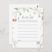 ワイルド数々のカラーフローラバケットリストカード ポストカード (正面/裏面)