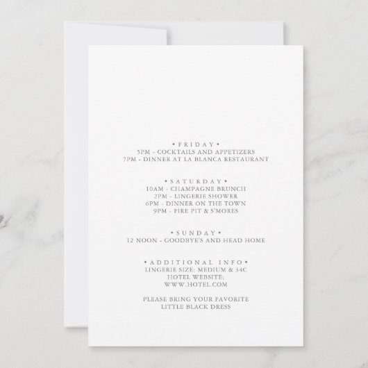 ワイルド数々のカラーフローラバチェロレッテ週末 招待状 (裏面)