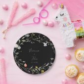ワイルド数々のカラーフローラブラック結婚ズケーキ ペーパープレート (パーティー)